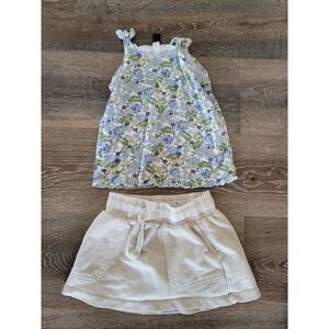 Baby Gap Cat & Jack Girl's Outfit Set Floral‎ Tank Top Skort Size XS 4/5 #7